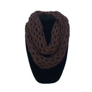 NWOT Brown Handknit Cozy Infinity Scarf